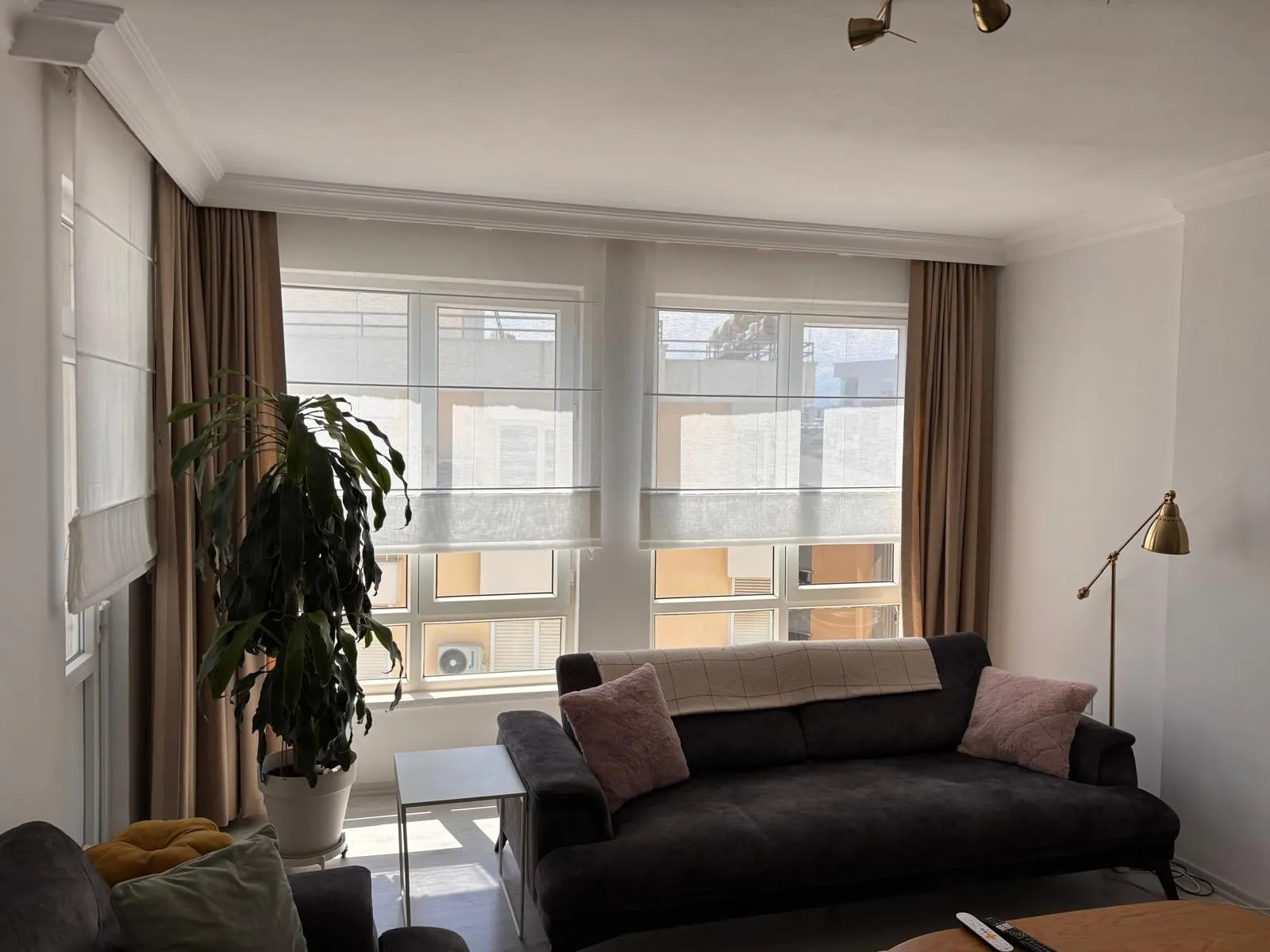 Salon — katlama tül ve fon perde — Pınar Perde Antalya