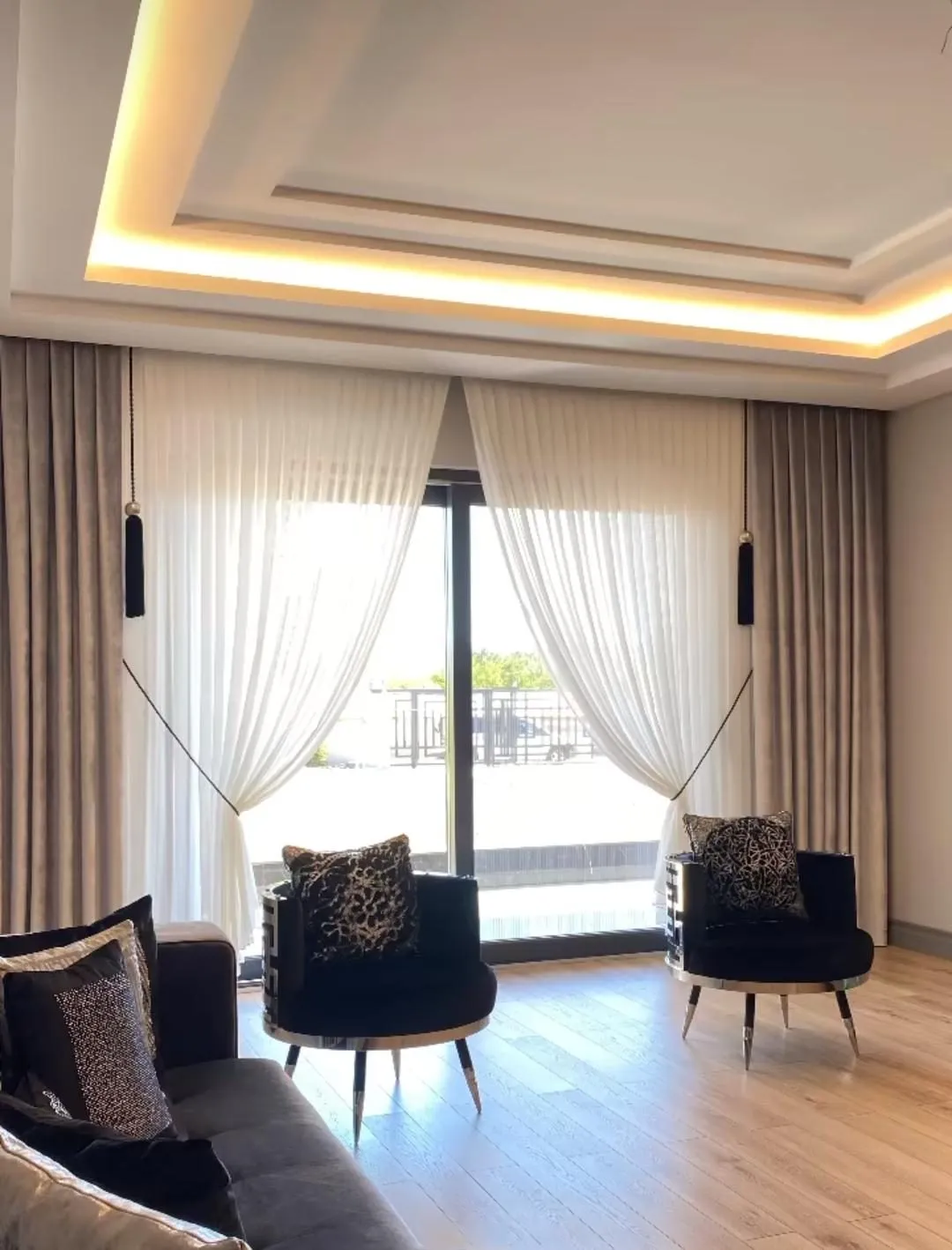 Salon — tül ve fon perde — Pınar Perde Antalya